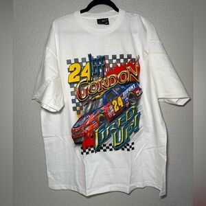 Chase Authentics Jeff Gordon #24 Fired Up White T-Shirt Size Large Mens Y2K